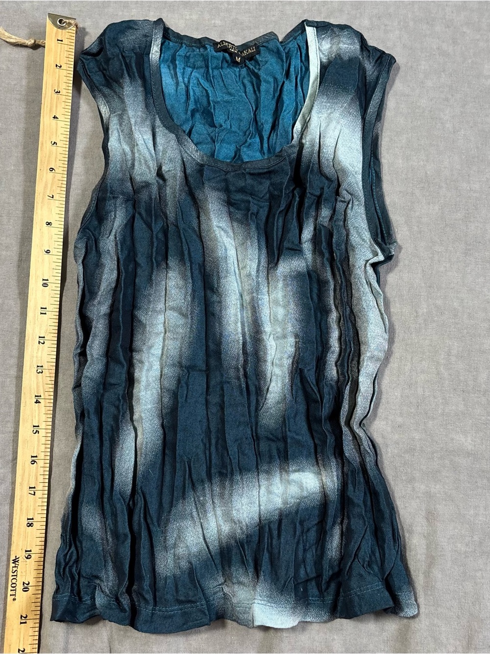 Alberto Makali Blue Ombre Sleeveless Crinkle Tank